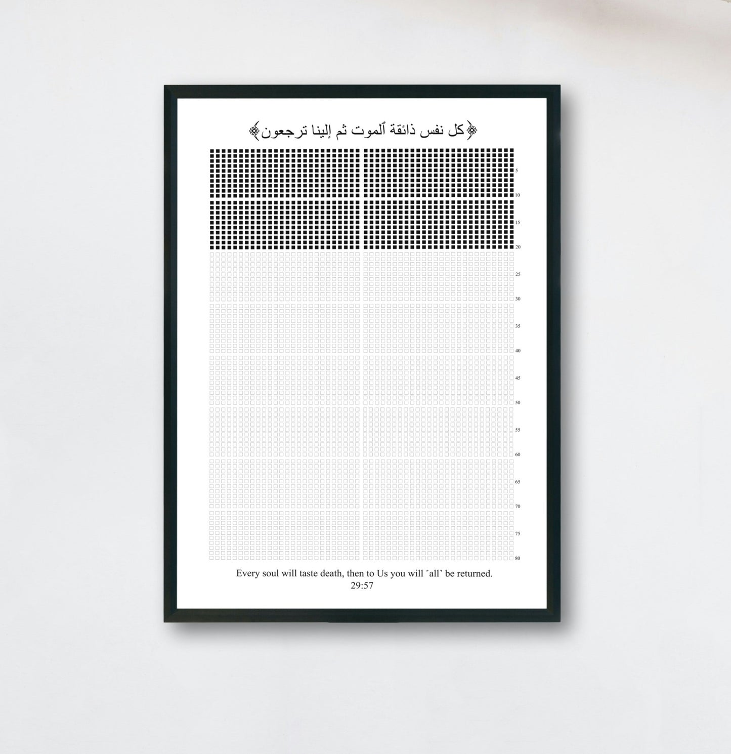 Weeks of My Life Calendar Framed