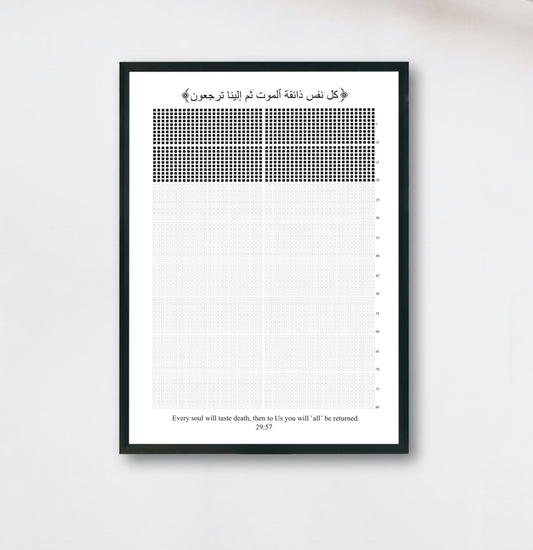 Weeks of My Life Calendar Framed